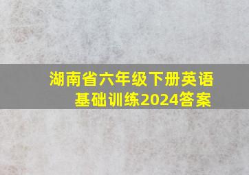 湖南省六年级下册英语 基础训练2024答案